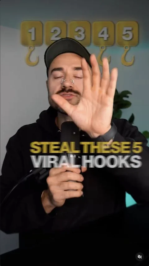 Rico Incarnati presenting five hook ideas with numbered notes behind him.
