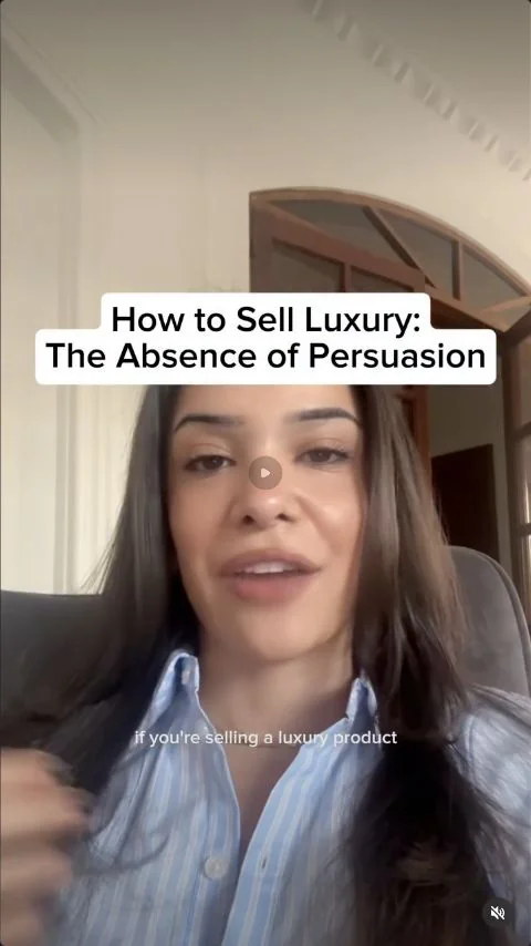 A creator explaining luxury copywriting and the absence of persuasion.