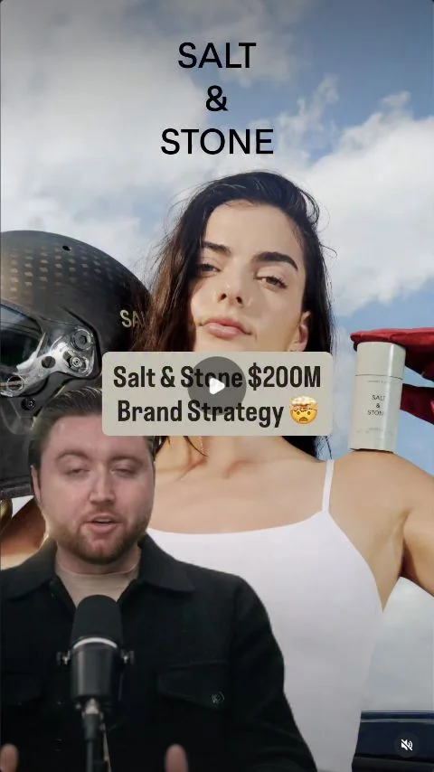 Chase Chappell presenting a Salt & Stone brand strategy breakdown.
