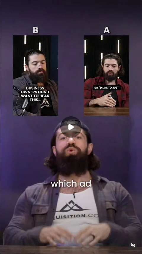 Alex Hormozi comparing two ad openings side by side.