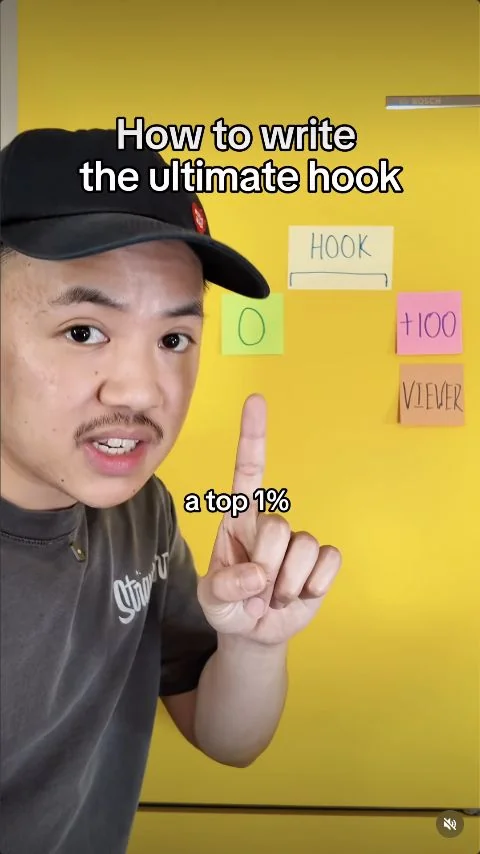 Chris Chung beside sticky notes marking neutral, positive, and negative viewer attention.