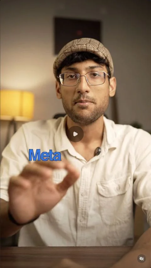 A creator explaining Meta hooks in a seated presentation.