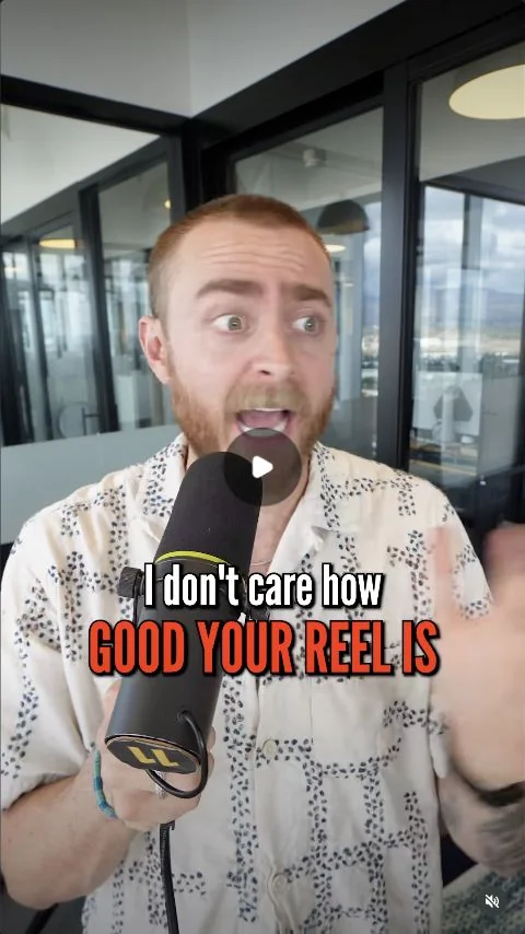 Brock Johnson with an on-screen statement about the opening of a reel.